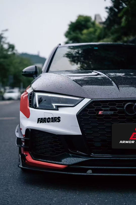 Audi RS4 B9 B9.5 2018-ON & S4 / A4 / A4 Allroad / A4 Avant B9 B9.5 2017 2018 2019 2020 2021 2022 2023 2024 with Aftermarket Parts - AE Style Hood Bonnet Carbon Fiber from ArmorExtend