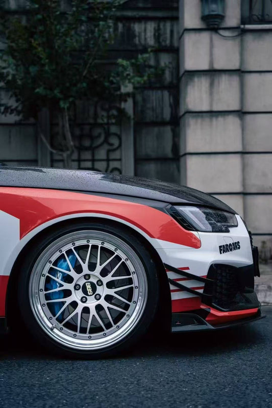 Audi RS4 B9 B9.5 2018-ON & S4 / A4 / A4 Allroad / A4 Avant B9 B9.5 2017 2018 2019 2020 2021 2022 2023 2024 with Aftermarket Parts - AE Style Hood Bonnet Carbon Fiber from ArmorExtend