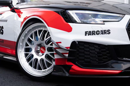 Audi RS4 B9 2018 2019 & RS4 B9.5 2020 2021 2022 2023 2024 With Aftermarket Parts - AE Front Canards Carbon Fiber from ArmorExtend