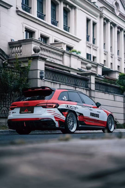 Audi RS4 B9 / B9.5 2018 2019 2020 2021 2022 2023 2024 with Aftermarket Parts - AE Rear Diffuser & Canards Carbon Fiber from ArmorExtend