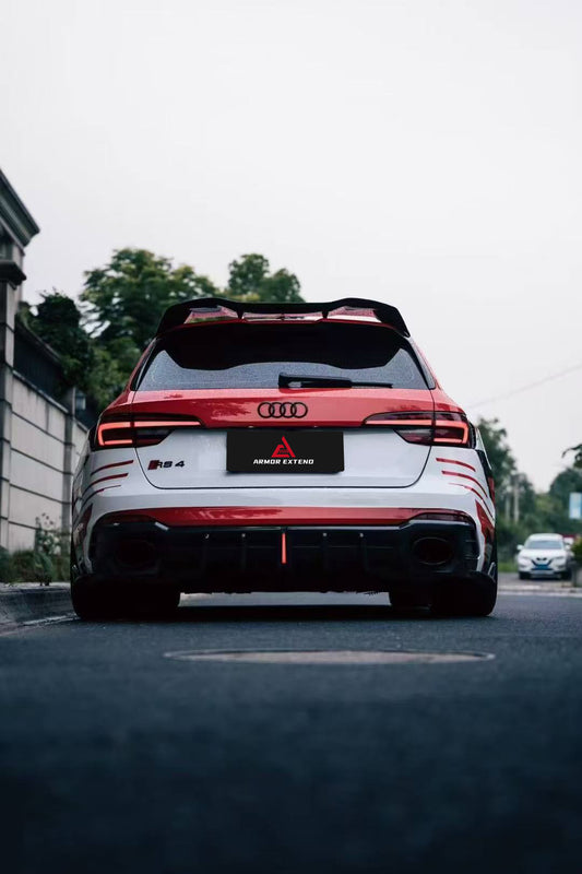 Audi RS4 B9 / B9.5 2018 2019 2020 2021 2022 2023 2024 with Aftermarket Parts - AE Rear Diffuser & Canards Carbon Fiber from ArmorExtend