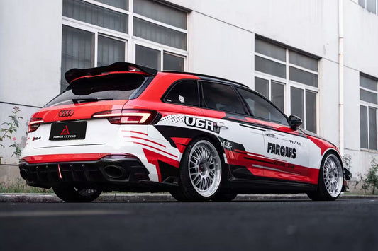 Audi RS4 B9 / B9.5 2018 2019 2020 2021 2022 2023 2024 with Aftermarket Parts - AE Rear Diffuser & Canards Carbon Fiber from ArmorExtend