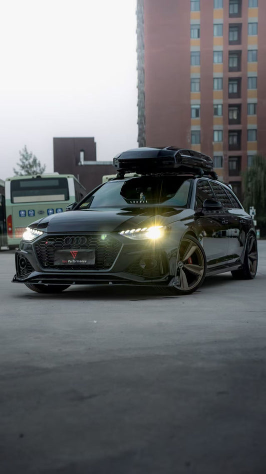 Audi RS4 B9 B9.5 2018 2019 2020 2021 2022 2023 2024 With Aftermarket Parts - AE Front Lip Carbon Fiber from ArmorExtend