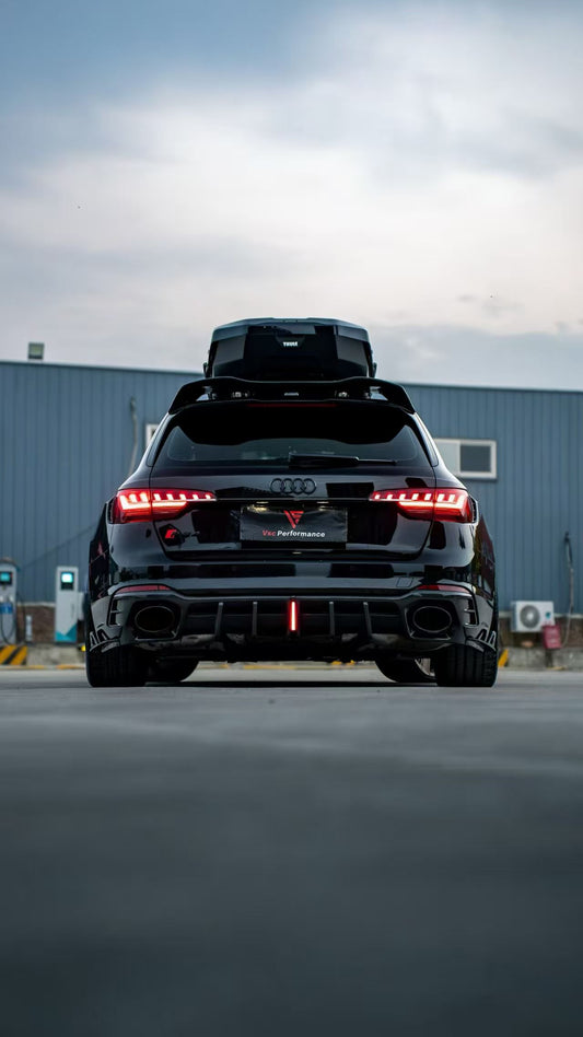 Audi RS4 B9 / B9.5 2018 2019 2020 2021 2022 2023 2024 with Aftermarket Parts - AE Rear Diffuser & Canards Carbon Fiber from ArmorExtend