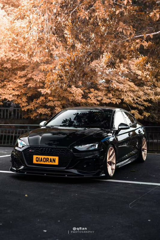 Audi RS5 B9.5 2020 2021 2022 2023 2024 2025 with Aftermarket Parts - AE Style Front Canards Carbon Fiber from ArmorExtend