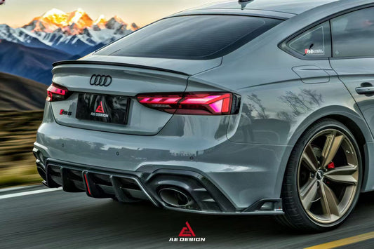 Audi RS5 B9.5 2020 2021 2022 2023 2024 Early 2025 with Aftermarket Parts - AE Style Rear Diffuser Carbon Fiber from ArmorExtend