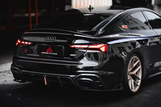 Audi RS5 B9.5 2020 2021 2022 2023 2024 Early 2025 with Aftermarket Parts - AE Style Rear Diffuser Carbon Fiber from ArmorExtend