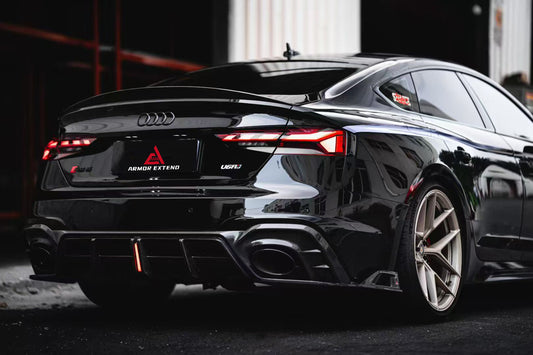 Audi RS5 B9.5 2020 2021 2022 2023 2024 Early 2025 with Aftermarket Parts - AE Style Rear Diffuser Carbon Fiber from ArmorExtend
