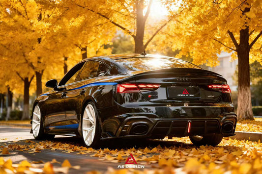 Audi RS5 B9.5 2020 2021 2022 2023 2024 Early 2025 with Aftermarket Parts - AE Style Rear Diffuser Carbon Fiber from ArmorExtend
