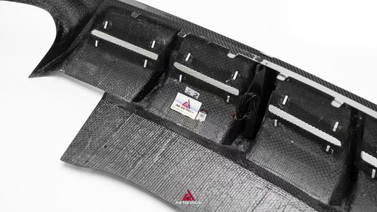 Audi RS5 B9.5 2020 2021 2022 2023 2024 2025 with Aftermarket Parts - AE V2 Style Rear Diffuser & Canards Dry Pre-preg Carbon Fiber from ArmorExtend