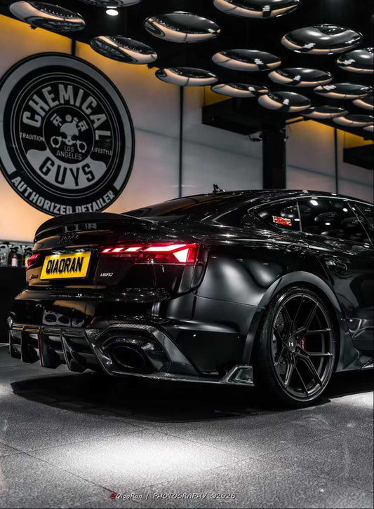 Audi RS5 B9.5 2020 2021 2022 2023 2024 2025 with Aftermarket Parts - AE V2 Style Rear Canards Dry Pre-preg Carbon Fiber from ArmorExtend