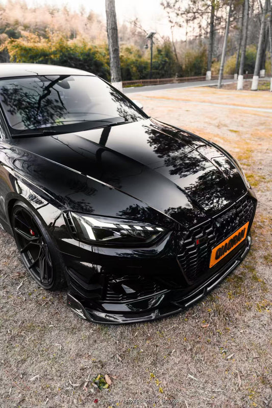 Audi RS5 B9.5 2020 2021 2022 2023 2024 2025 with Aftermarket Parts - AE V2 Style Front Canards Dry Pre-preg Carbon Fiber from ArmorExtend