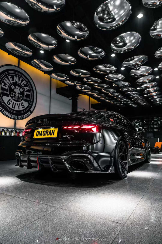 Audi RS5 B9.5 2020 2021 2022 2023 2024 2025 with Aftermarket Parts - AE V2 Style Rear Diffuser & Canards Dry Pre-preg Carbon Fiber from ArmorExtend