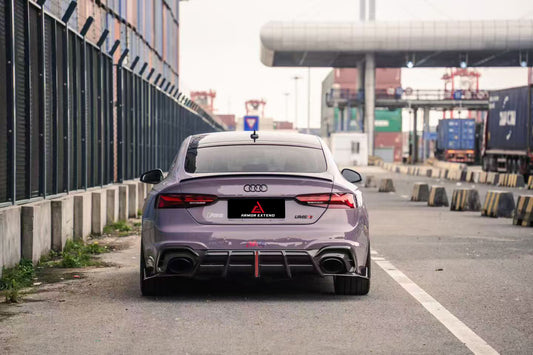 Audi RS5 B9.5 2020 2021 2022 2023 2024 2025 with Aftermarket Parts - AE V2 Style Rear Diffuser & Canards Dry Pre-preg Carbon Fiber from ArmorExtend