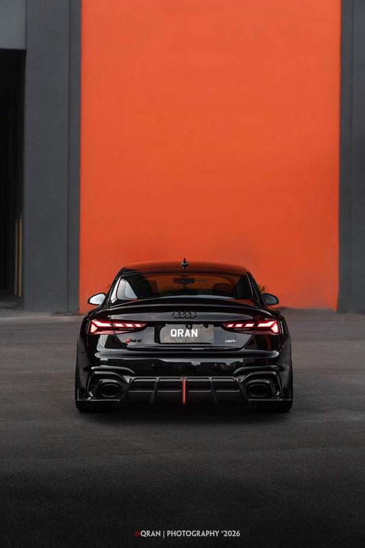 Audi RS5 B9.5 2020 2021 2022 2023 2024 2025 with Aftermarket Parts - AE V2 Style Rear Diffuser & Canards Dry Pre-preg Carbon Fiber from ArmorExtend