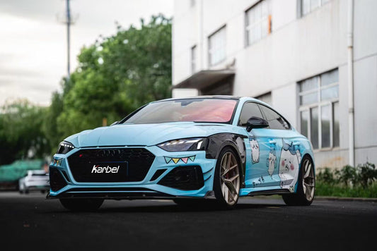 Audi RS5 B9.5 2020 2021 2022 2023 2024 2025with Aftermarket Parts - AE Style Front Lip Carbon Fiber from ArmorExtend