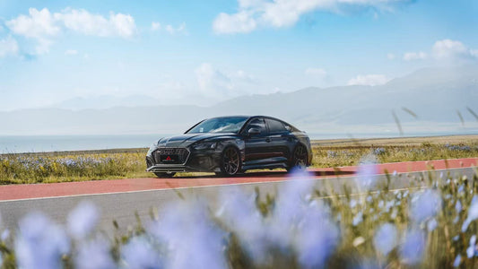 Audi RS5 B9.5 2020 2021 2022 2023 2024 2025 with Aftermarket Parts - AE Style Front Canards Carbon Fiber from ArmorExtend