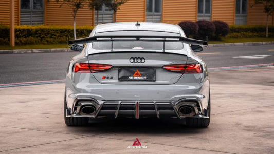 Audi RS5 B9.5 2020 2021 2022 2023 2024 2025 with Aftermarket Parts - AE V2 Style Rear Diffuser & Canards Dry Pre-preg Carbon Fiber from ArmorExtend