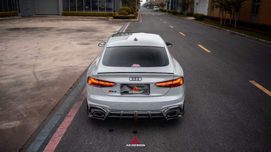 Audi RS5 B9.5 2020 2021 2022 2023 2024 2025 with Aftermarket Parts - AE V2 Style Rear Diffuser & Canards Dry Pre-preg Carbon Fiber from ArmorExtend