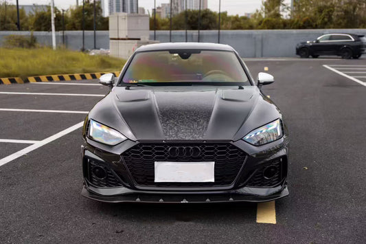 Audi RS5 S5 A5 B9 B9.5 2017 2018 2019 2020 2021 2022 2023 2024 2025 with Aftermarket Parts - AE Style Hood Bonnet Carbon Fiber from ArmorExtend