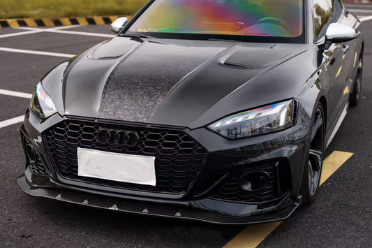 Audi RS5 S5 A5 B9 B9.5 2017 2018 2019 2020 2021 2022 2023 2024 2025 with Aftermarket Parts - AE Style Hood Bonnet Carbon Fiber from ArmorExtend