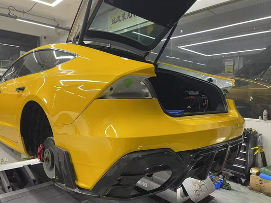 Audi RS6 C8 2020 2021 2022 2023 2024 & RS7 C8 2020 2021 2022 2023 2024 with Aftermarket Parts - AE Rear Diffuser & Canards Carbon Fiber from ArmorExtend