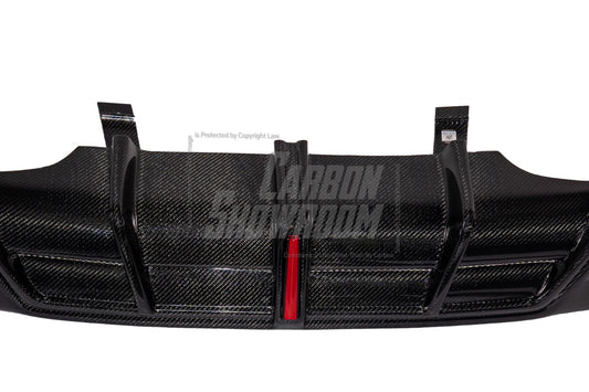 Audi S4 / A4 (With S-line Bumper) B9.5 2020 2021 2022 2023 2024 with Aftermarket Parts - AE / Plustic Style Rear Diffuser & Canards Carbon Fiber / ABS