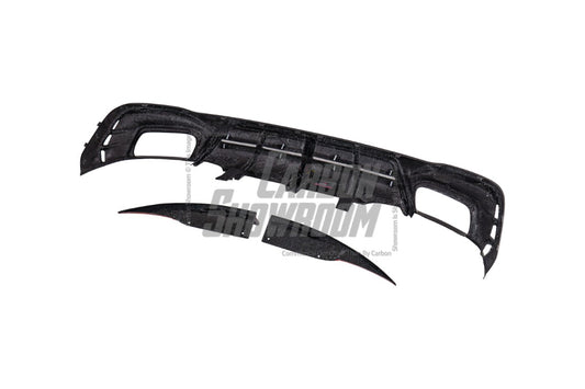 Audi S4 / A4 (With S-line Bumper) B9.5 2020 2021 2022 2023 2024 with Aftermarket Parts - AE / Plustic Style Rear Diffuser & Canards Carbon Fiber / ABS