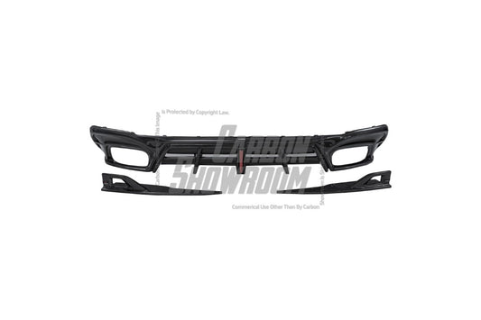 Audi S4 / A4 (With S-line Bumper) B9.5 2020 2021 2022 2023 2024 with Aftermarket Parts - AE / Plustic Style Rear Diffuser & Canards Carbon Fiber / ABS