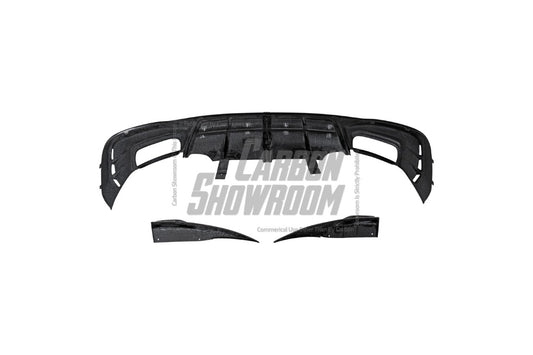 Audi S4 / A4 (With S-line Bumper) B9.5 2020 2021 2022 2023 2024 with Aftermarket Parts - AE / Plustic Style Rear Diffuser & Canards Carbon Fiber / ABS