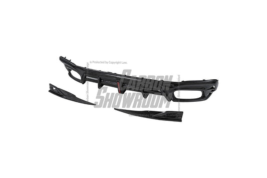 Audi S4 / A4 (With S-line Bumper) B9.5 2020 2021 2022 2023 2024 with Aftermarket Parts - AE / Plustic Style Rear Diffuser & Canards Carbon Fiber / ABS