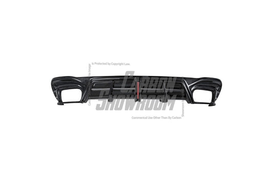 Audi S4 / A4 (With S-line Bumper) B9.5 2020 2021 2022 2023 2024 with Aftermarket Parts - AE / Plustic Style Rear Diffuser & Canards Carbon Fiber / ABS