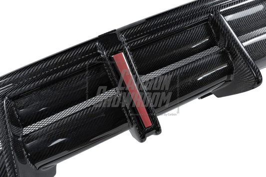Audi S4 / A4 (With S-line Bumper) B9.5 2020 2021 2022 2023 2024 with Aftermarket Parts - AE / Plustic Style Rear Diffuser & Canards Carbon Fiber / ABS