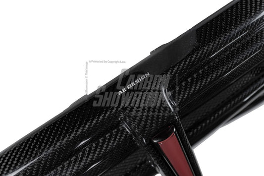 Audi S4 / A4 (With S-line Bumper) B9.5 2020 2021 2022 2023 2024 with Aftermarket Parts - AE / Plustic Style Rear Diffuser & Canards Carbon Fiber / ABS