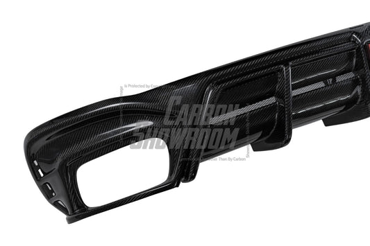 Audi S4 / A4 (With S-line Bumper) B9.5 2020 2021 2022 2023 2024 with Aftermarket Parts - AE / Plustic Style Rear Diffuser & Canards Carbon Fiber / ABS