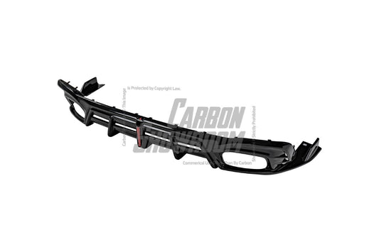 Audi S4 / A4 (With S-line Bumper) B9.5 2020 2021 2022 2023 2024 with Aftermarket Parts - AE / Plustic Style Rear Diffuser & Canards Carbon Fiber / ABS