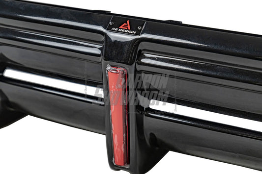 Audi S4 / A4 (With S-line Bumper) B9.5 2020 2021 2022 2023 2024 with Aftermarket Parts - AE / Plustic Style Rear Diffuser & Canards Carbon Fiber / ABS