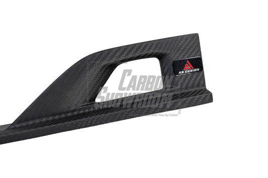 Audi S4 / A4 (With S-line Bumper) B9.5 2020 2021 2022 2023 2024 with Aftermarket Parts - AE / Plustic Style Rear Diffuser & Canards Carbon Fiber / ABS