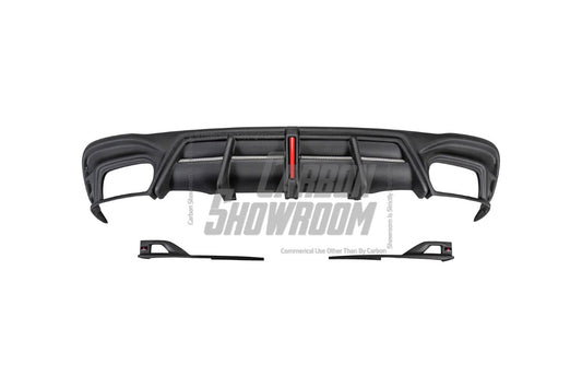 Audi S4 / A4 (With S-line Bumper) B9.5 2020 2021 2022 2023 2024 with Aftermarket Parts - AE / Plustic Style Rear Diffuser & Canards Carbon Fiber / ABS