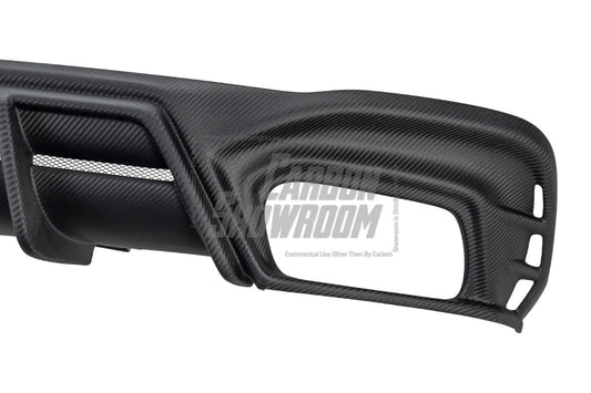 Audi S4 / A4 (With S-line Bumper) B9.5 2020 2021 2022 2023 2024 with Aftermarket Parts - AE / Plustic Style Rear Diffuser & Canards Carbon Fiber / ABS