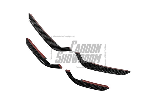 Audi S4 / A4 (With S-line Bumper) B9.5 2020 2021 2022 2023 2024 with Aftermarket Parts - AE Style Front Canards Carbon Fiber from ArmorExtend