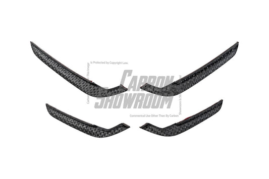 Audi S4 / A4 (With S-line Bumper) B9.5 2020 2021 2022 2023 2024 with Aftermarket Parts - AE Style Front Canards Carbon Fiber from ArmorExtend