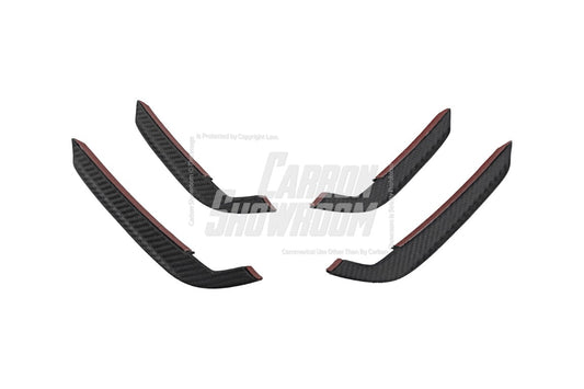 Audi S4 / A4 (With S-line Bumper) B9.5 2020 2021 2022 2023 2024 with Aftermarket Parts - AE Style Front Canards Carbon Fiber from ArmorExtend