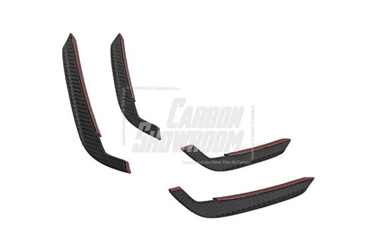 Audi S4 / A4 (With S-line Bumper) B9.5 2020 2021 2022 2023 2024 with Aftermarket Parts - AE Style Front Canards Carbon Fiber from ArmorExtend