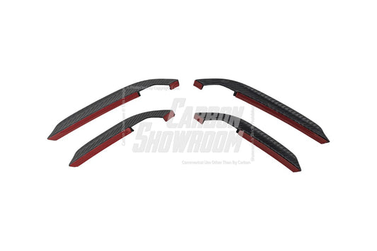 Audi S4 / A4 (With S-line Bumper) B9.5 2020 2021 2022 2023 2024 with Aftermarket Parts - AE Style Front Canards Carbon Fiber from ArmorExtend