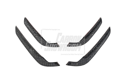 Audi S4 / A4 (With S-line Bumper) B9.5 2020 2021 2022 2023 2024 with Aftermarket Parts - AE Style Front Canards Carbon Fiber from ArmorExtend
