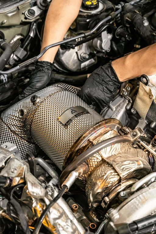 Audi S4 B9 B9.5 2017-ON (3.0T) with Aftermarket Parts - 200 & 300 & 400 CELL Downpipe Stainless Steel / Titanium from ArmorExtend