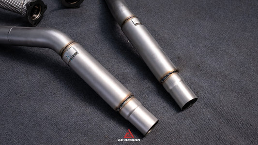Audi S4 B9 B9.5 2017-ON with Aftermarket Parts - Frontpipe Exhaust Stainless Steel / Titanium from ArmorExtend