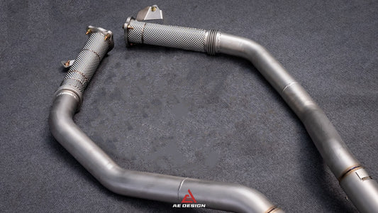 Audi S4 B9 B9.5 2017-ON with Aftermarket Parts - Frontpipe Exhaust Stainless Steel / Titanium from ArmorExtend