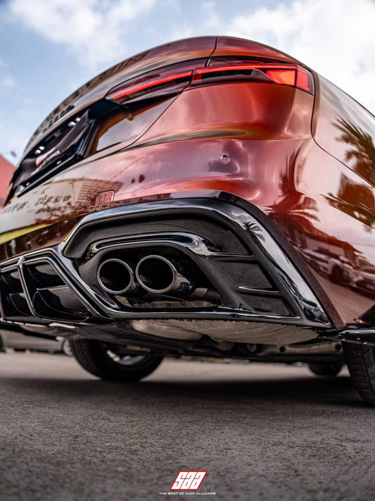 Audi S5 A5 (with s-line bumper, does not base model) B9.5 2020-ON with Aftermarket Parts - AE Style Rear Diffuser & Canards ABS from ArmorExtend